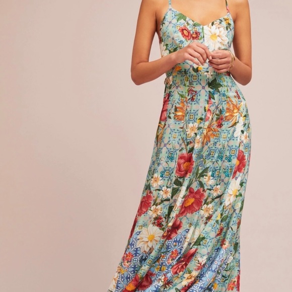 FARM Rio Dresses & Skirts - Farm Rio Anthropologie Hibiscus Floral Maxi Dress Boho Small